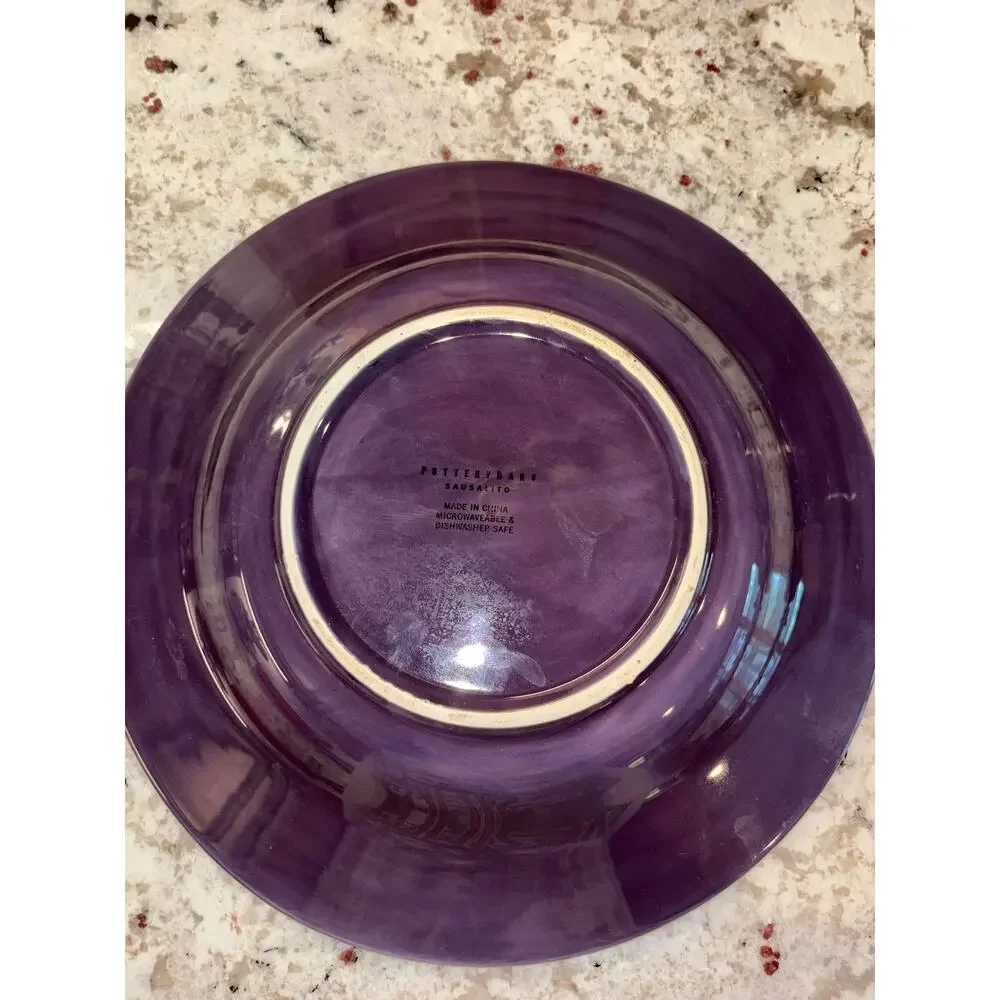 Pottery Barn Sausalito Fig Purple Large Dinner Plate 12” Preowned